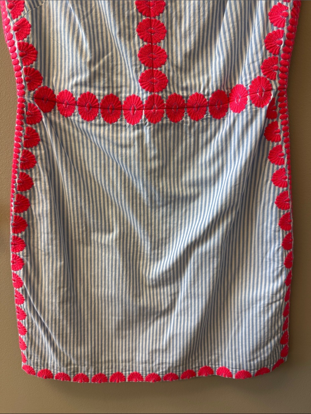 Sleeveless Striped Shift Dress with Pink Trim - Size 2 - Picture 3 of 10